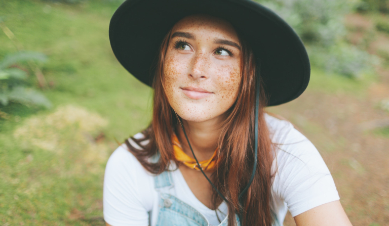 A portrait of a beautiful, unique young woman.