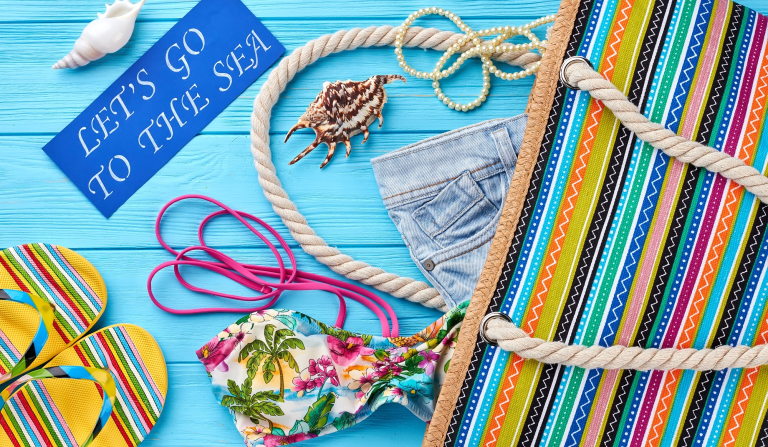 Bright image of summer fashion set